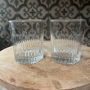 VINTAGE CROWN ROYAL LIMITED EDITION LOWBALL WHISKEY GLASSES- SET OF TWO